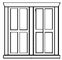 Alexander Scale 2505 HO Scale Dbl 4-pane window 4/