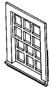 Alexander Scale 2512 HO Scale Window 12-pane 4/