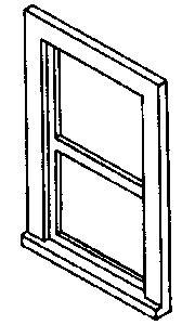 Alexander Scale 2522 HO Scale Window 2-pane 4/