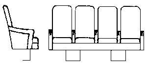Alexander Scale 3402 HO Scale Coach Seats -- 3-Seater pkg(4)