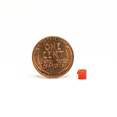 All Scale Miniatures 870890 HO Scale Fire Bucket -- Red pkg(5)