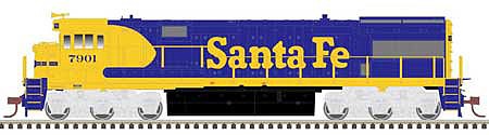 Atlas Model Railroad 10003680 HO Scale GE U28CG - Standard DC - Master(R) Silver -- Santa Fe 7901 (Warbonnet, blue, yellow)