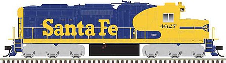 Atlas Model Railroad 10003740 HO Scale EMD SD26 - Standard DC - Master(TM) Silver -- Santa Fe 4627 (Warbonnet, blue, yellow)