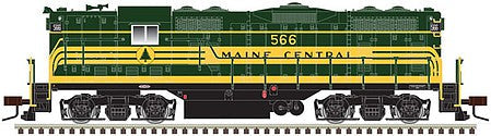 Atlas Model Railroad 10003934 HO Scale EMD GP7 - Standard DC - Classic(R) Silver -- Maine Central 568 (green, gold)