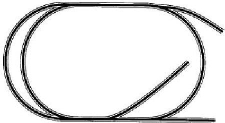 Atlas Model Railroad 10013 HO Scale Code 100 Layout Package (Black Ties, Nickel-Silver Rail) -- HO-13: Simple Oval With Spurs