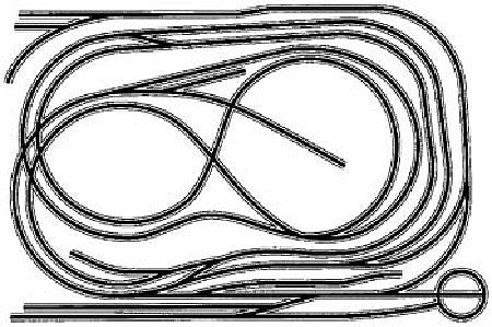 Atlas Model Railroad 1002383 HO Scale Code 83 Layout Package (Brown Ties, Nickel Silver Rail) -- HO-23: Folded Dog-Bone With Branch