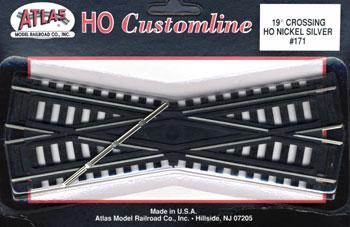 Atlas Model Railroad 171 HO Scale Custom-Line(R) Crossing - Code 100 -- 19-Degree, 6" 15.2cm, Black Ties