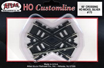 Atlas Model Railroad 175 HO Scale Custom-Line(R) Crossing - Code 100 -- 60-Degrees - 3" 7.6cm, Black Ties