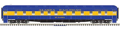 Atlas Model Railroad 20005096 HO Scale Pullman 6-3 Sleeper - Ready to Run -- Alaska Railroad "Mt. Iliamna" (blue, yellow)