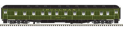 Atlas Model Railroad 20005106 HO Scale Pullman 6-3 Sleeper - Ready to Run -- Pullman "Glen Trail" (Pullman Green, black)