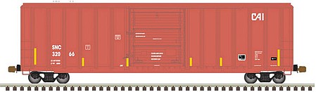 Atlas Model Railroad 20005493 HO Scale FMC 5347 Single-Door Boxcar - Ready to Run -- CAI SNC 32067 (Boxcar Red, white, yellow conspicuity marks)