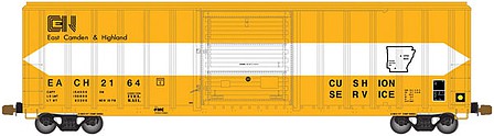 Atlas Model Railroad 20005498 HO Scale FMC 5347 Single-Door Boxcar - Ready to Run -- East Camden & Highland 2006 (yellow, white)