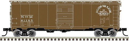 Atlas Model Railroad 20005753 HO Scale 1932 ARA 40' Steel Boxcar - Ready to Run - Master(R) -- Nacionales de Mexico #61185 (Boxcar Red, white)