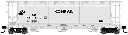 Atlas Model Railroad 20005764 HO Scale ACF 3-Bay Cylindrical Hopper - Ready to Run -- Conrail 885708 (gray, black, Small Logo)