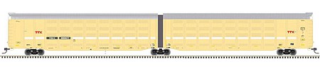 Atlas Model Railroad 20005833 HO Scale Articulated Auto Carrier - Ready to Run - Master(R) -- Trailer-Train TOAX #880193 (yellow, silver, black, white; Faded-Red Logo)
