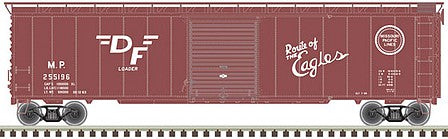 Atlas Model Railroad 20005858 HO Scale Postwar 50' Single-Door Boxcar - Ready to Run - Master(R) -- Missouri Pacific 255195 (Boxcar Red, white)