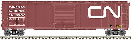 Atlas Model Railroad 20005863 HO Scale Postwar 50' Single-Door Boxcar - Ready to Run - Master(R) -- Canadian National 550017 (Boxcar Red, white)