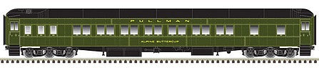 Atlas Model Railroad 20005883 HO Scale Pullman Heavyweight 14-Section Sleeper - Ready to Run -- Pullman UP Alpine Bluebell (Pullman Green)