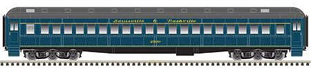 Atlas Model Railroad 20006156 HO Scale Heavyweight Single-Window Coach - Ready to Run - Master(R) -- Louisville and Nashville 2582 (blue, gray)