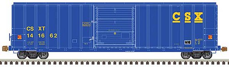 Atlas Model Railroad 20006208 HO Scale FMC 5077 Single-Door Boxcar - Ready to Run -- CSX 141662 (blue, yellow)