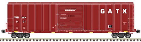 Atlas Model Railroad 20006212 HO Scale FMC 5077 Single-Door Boxcar - Ready to Run -- GATX WRWK 1401 (Boxcar Red, white)