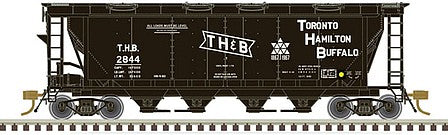 Atlas Model Railroad 20006373 HO Scale Slab-Side Covered Hopper - Ready to Run - Master(R) -- Toronto, Hamilton & Buffalo 2845 (black, white)