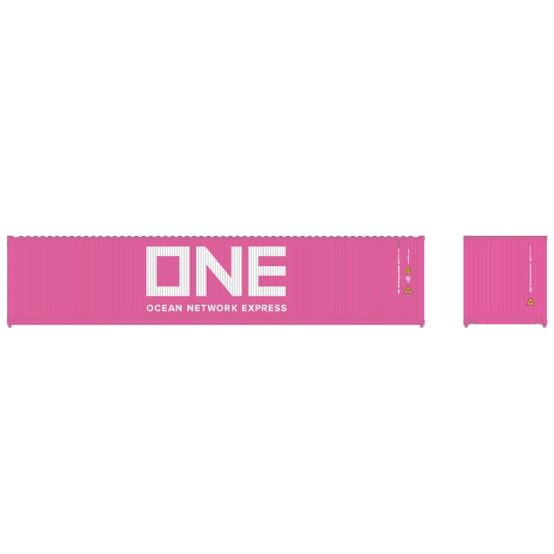 Atlas Model Railroad 20006546 HO Scale 40' Standard-Height Container 3-Pack - Assembled -- Ocean Network Express TLLU Set 2 (pink)