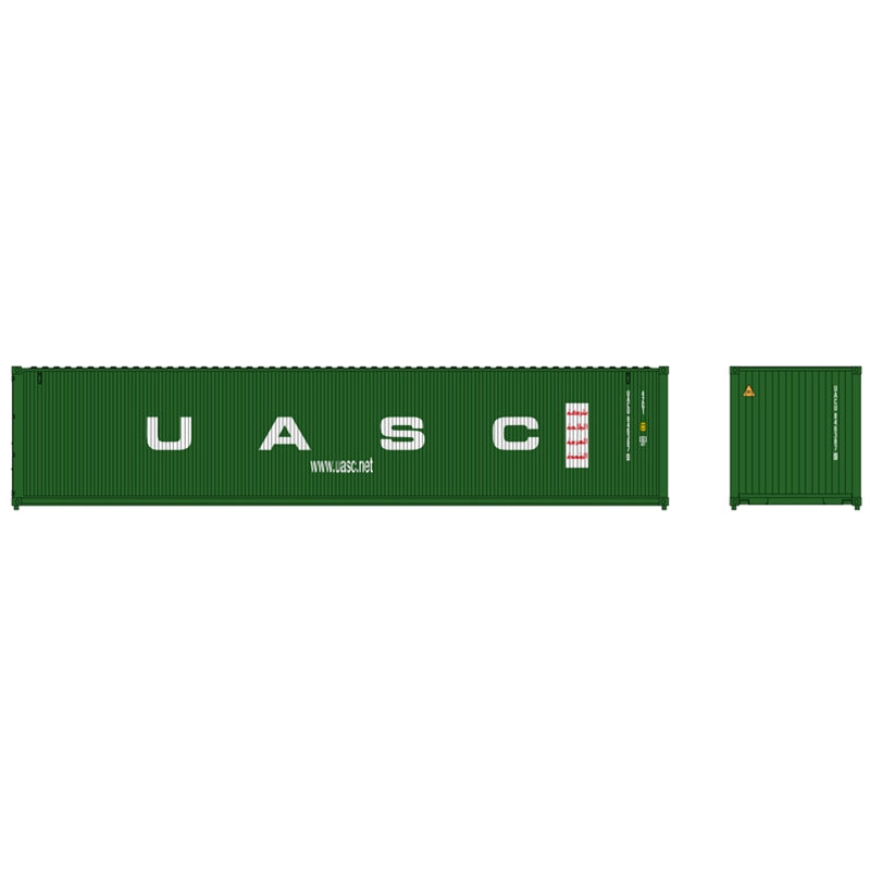 Atlas Model Railroad 20006548 HO Scale 40' Standard-Height Container 3-Pack - Assembled -- United Arab Shipping Co. UACU Set 2 (green)