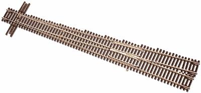 Atlas Model Railroad 2054 N Scale Code 55 Turnout, Nickel-Silver Rail, Brown Ties -- No.10 Left Hand