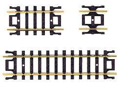 Atlas Model Railroad 2509 N Scale Straight Snap-Track(R) -- Assorted, Black Ties Includes: Two 2-1/2", Four 1-1/4" & Four 5/8" Sections