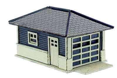 Atlas Model Railroad 2860 N Scale Garage - Laser-Cut Micro Plywood Kit -- 1-Car, Matches Barb's Bungalow (Sold Separately) pkg(2)
