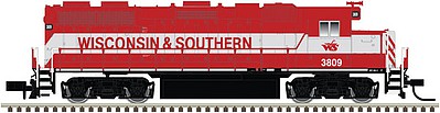 Atlas Model Railroad 40003603 N Scale EMD GP38-2 - Standard DC - Master(R) -- Wisconsin & Southern #3809 (red, gray)