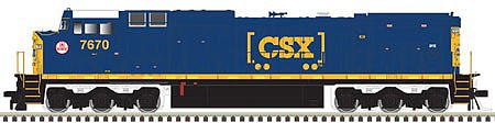Atlas Model Railroad 40004199 N Scale GE Dash 8-40CW CSX-Style Cab and Body - Standard DC - Master(R) Silver -- CSX 7670 (blue, yellow, Boxcar Logo, Monon Heritage Decal)