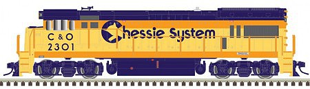 Atlas Model Railroad 40004640 N Scale GE U23B - Standard DC - Master(R) Silver -- Chessie C&O 2315 (orange, blue, yellow)