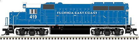 Atlas Model Railroad 40004735 N Scale EMD GP40-2 No Dynamic Brakes - LokSound and DCC - Master Gold(R) -- Florida East Coast 428 (blue, white)