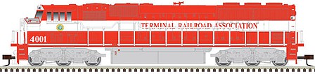 Atlas Model Railroad 40005210 N Scale EMD SD60M with Ditch Lights - Standard DC - Master Silver(TM) -- Terminal Railroad Association TRRA 4002 (red, white)