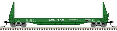 Atlas Model Railroad 50004860 N Scale SIECO 50' Pulpwood Flatcar - Ready to Run - Master(R) -- Ashley, Drew & Northern #206 (green, white)