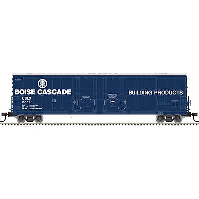 Atlas Model Railroad 50005212 N Scale Evans 53' Double Plug-Door Boxcar - Ready to Run - Master(R) -- Boise Cascade 15015 (Navy blue, white)