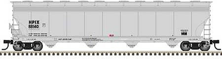 Atlas Model Railroad 50005402 N Scale ACF 5800 4-Bay Plastics Covered Hopper - Ready to Run - Master(TM) -- Himont USA HPIX 88128 (gray, black)