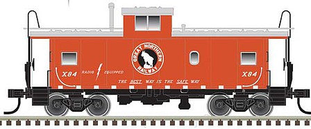 Atlas Model Railroad 50005603 N Scale Standard-Cupola Caboose - Ready to Run - Master(R) -- Great Northern X84 (red, white)