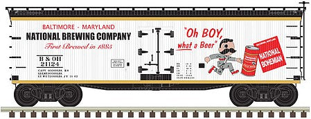 Atlas Model Railroad 50005626 N Scale 40' Wood Reefer - Ready to Run -- National Bohemian 21936 (white, black, red)