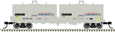 Atlas Model Railroad 50005727 N Scale Cushion Coil Car with Round Hoods - Ready to Run - Master(R) -- Norfolk Southern 168416 (gray, blue, red, Protect II)