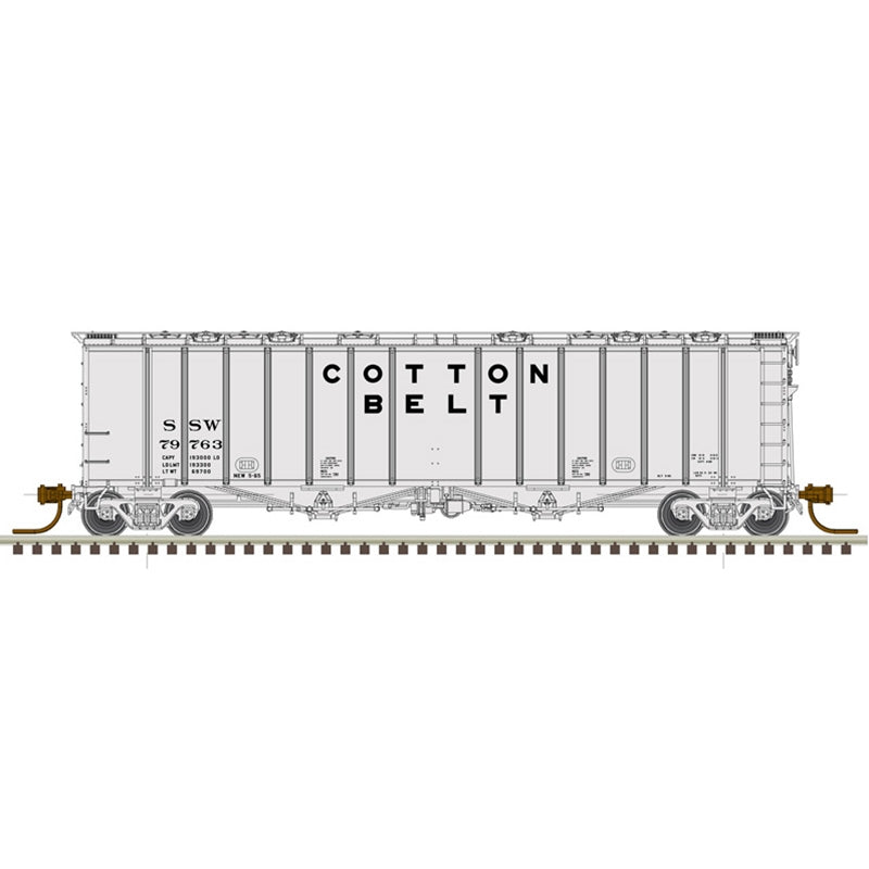 Atlas Model Railroad 50005815 N Scale 4180 Airslide Covered Hopper - Ready to Run - Master(R) -- Cotton Belt SSW 79738 (gray, black)