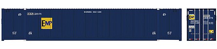 Atlas Model Railroad 50005946 N Scale 53' Jindo-CIMC Corrugated Container 3-Pack - Assembled - Master(R) -- EMP Set 1 968376, 968384, 968399 (ex-FEC, blue)