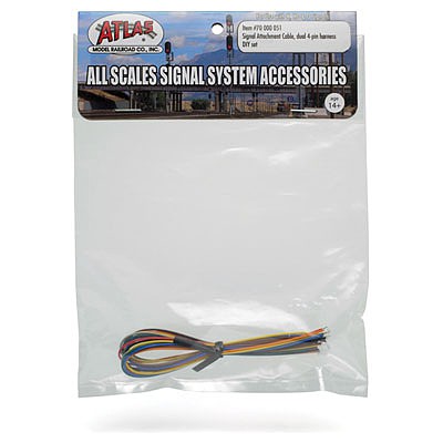 Atlas Model Railroad 70000051 All Scale Signal Attachment Cable - All Scales Signal System -- Dual 4-pin harness DIY set