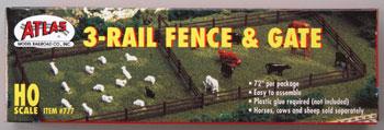 Atlas Model Railroad 777 HO Scale Rustic Fence & Gate - 6' 18.3m -- Brown