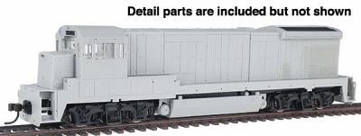 Atlas Model Railroad 8002 HO Scale Master Series Silver Diesel GE B23-7 Powered; DCC-Ready (No Decoder or Sound) -- Undecorated - Phase 1 w/Low Nose w/Headlight, FB-2 & Blomberg Trucks