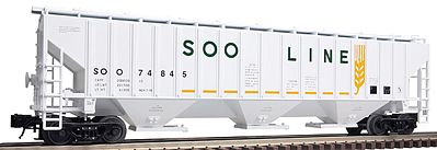 Atlas O 2001606 O Scale Pullman-Standard PS-4750 Covered Hopper - 3-Rail - Ready to Run - Trainman(R) -- Soo Line (white, yellow Colormark Wheat Logo)
