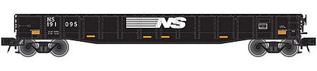 Atlas O 2002171 O Scale 52' 6" Gondola - 2-Rail - Ready to Run -- Norfolk Southern (black, white, yellow conspicuity marks)