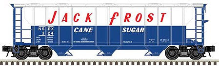 Atlas O 2002569 O Scale PS-2 3-Bay Covered Hopper - 2-Rail - Ready to Run - Trainman(R) -- Jack Frost NSRX (blue, white, red)
